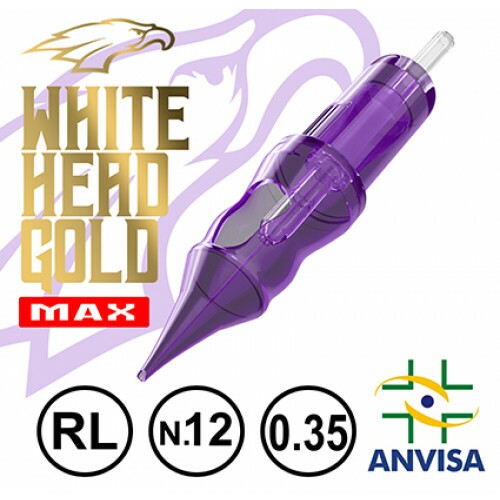 CARTUCHO COM AGULHA WHITE HEAD GOLD 0,35mm Ref.05RL-12 MAX